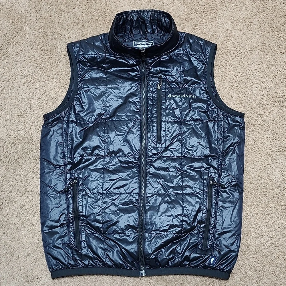 Vineyard Vines Martha Vineyard Black Puffer Vest Jacket Men's Size S Small - Picture 2 of 12